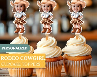 Rodeo Cowgirl Kuchendeckel | Personalisierte Party Dekor | Benutzerdefinierte Kuchendekorationen | Digitaler Download