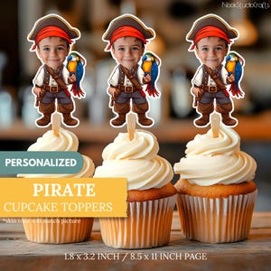 Pirate Cupcake Toppers | Personalized Party Decor | Custom Cake Decorations | Digital Download