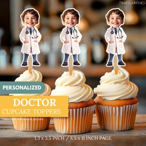 Personalized Doctor Cupcake Toppers: Custom Medical Party Decor (Digital Download)
