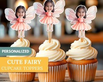 Personalized Fairy Cupcake Toppers: Custom Party Decor (Digital Download)
