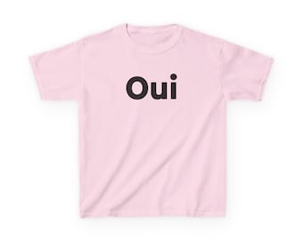 Oui Text Baby T-Shirt | Französisches Wort minimalistisches Kindershirt