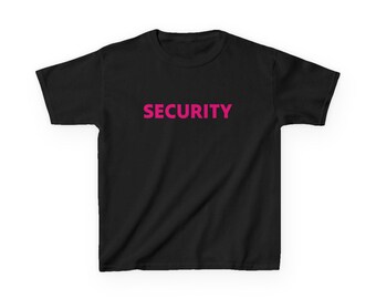 SICHERHEIT Baby Tee | Mutiges rosa Text-Sicherheits-T-Stück