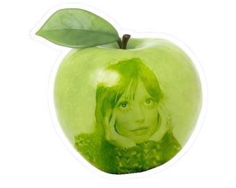Green Apple Shelley Duvall Sticker | Whimsical Decor, Laptop Accessories, Unique Gifts, Journal Embellishments, Fun Party Favors