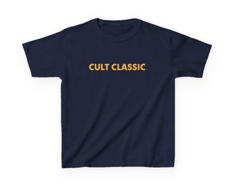 Kult-Baby T-Shirt | Minimal Text Shirt, Retro Gelb Schriftzug