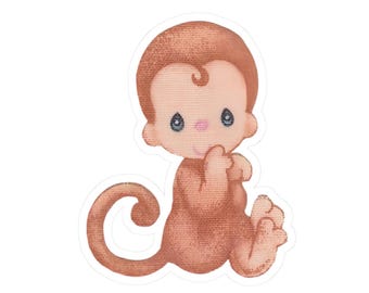 Vintage Babyäffchen Aufkleber