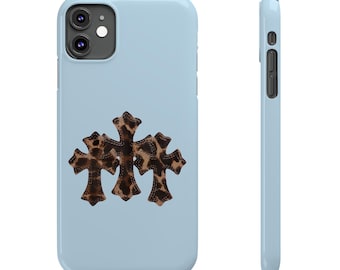 Leopard Kreuz Trio iPhone Hülle | Schlanke Schutzhülle