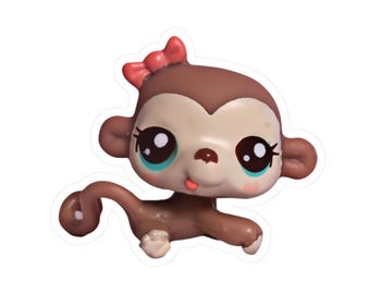 Cute Monkey Vintage Toy lps Sticker | Kiss-Cut Vinyl Sticker