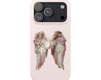 iPhone Schutzhülle Pink Collage Engel Flügel | Vintage Feder