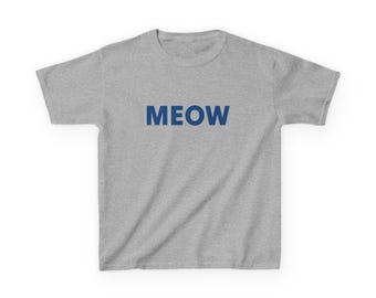 MEOW Text Baby T-Shirt | Minimalistischer Katzen Text Shirt Kitty Tier Haustier Hallo