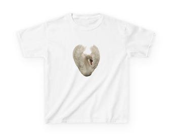 Schwan-Herz-Baby-T-Shirt | Schwan-Flügel, die Herz, niedliches Tier-Design bilden