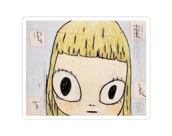Nara Wide Eyed Blonde Girl Sticker, Cute Art Stickers, Laptop Stickers, Aesthetic Gifts, Unique Scrapbook Decor