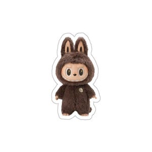 Brown Labubu Pop Mart Plush Doll Sticker