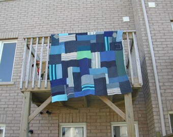 Recycled handcrafted 100 percent felted wool throw, I've Got The Blues