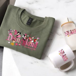 Disneyland Hearts Bundle, Disneyland Valentines Sweater, Mickey And Friends Valentine Sweatshirt, Valentines Day Sweatshirt