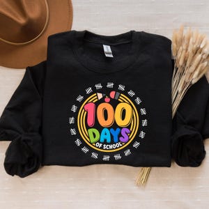 Sweatshirt 100 dagen school, shirt 100 dagen, viering 100e schooldag, studentenshirt, terug naar school shirt, cadeau voor leraar