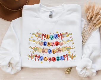 100 Days of School Sweatshirt, 100 Days of School Hoodie, School Shirt, School Sweatshirt, School Hoodie, Back To School Gift, Teacher Gift