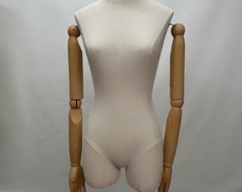 Used Female Mannequin Dress Form w/Bendable Wood Arms