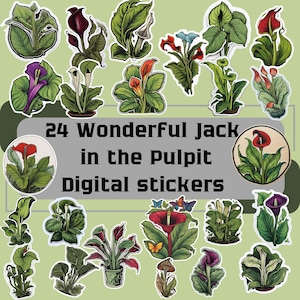 Jack in the Pulpit 24 Sticker Set - Perfekt um Ihrem Journal, Scrapbook, Planer oder DIY Crafts einen Hauch von Natur zu verleihen