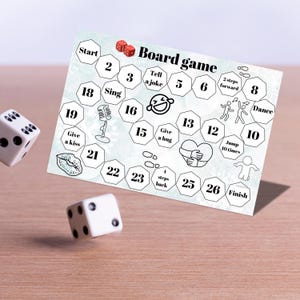 Printable Board Game for Family and Friends Easy to Print and Play, Perfect for Game Nights, Fun and Entertainment for All Ages and Occasion