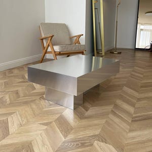 Cube table. Metal table. Minimalist decor. Living room table.  Aluminum table. Home decor. Side table. Modern furniture