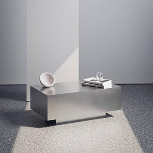 Living room table. Cube table. Metal table. Minimalist decor. Aluminum table. Home decor. Side table. Modern furniture