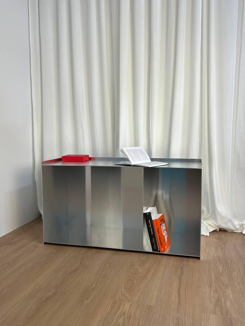 Stainless Steel Shelf. Minimalist Metal Bookcacase. Loft Style ...