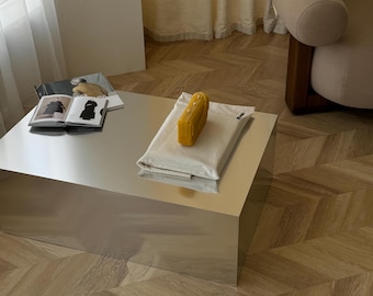 Metal coffee table. Living room table. Modern designer furniture. Side table.