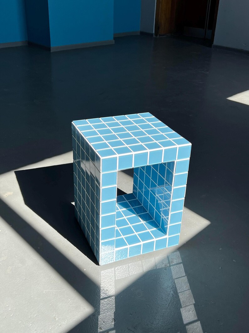 Sky Blue Tile Table. Coffee Table. Side Table. Etsy