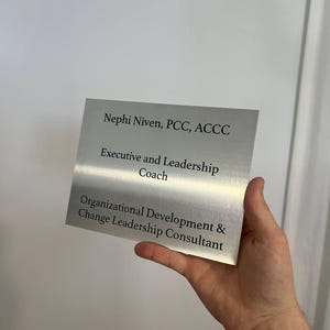 Metal Wall Sign. Engraved Aluminum Plaque. Personalized Industrial Door Plate. Modern Business or Gallery Signage