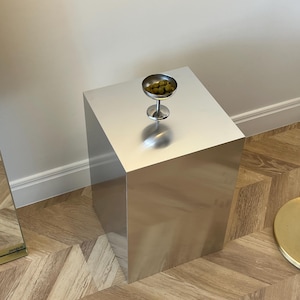 Modern stainless steel table. Metal table. Home decor. Coffee table. Side table. Aluminum table.
