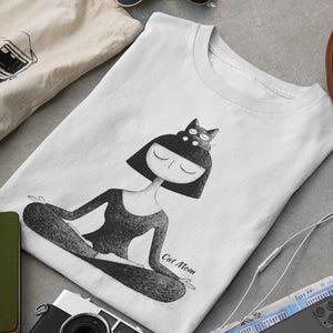 Cat Mom T-shirt gift for cat lovers gift cat tee for cat mom shirt cute cat tshirt kitten tshirt for yoga cat mom gift for cat lovers shirt