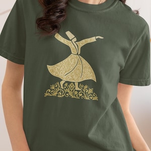 Persian design T-shirt comfort colors Unisex t-shirt Rumi Dance T-shirt Persian calligraphy Line Art gift for Persian
