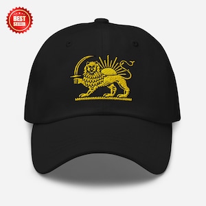Sombrero persa bordado, símbolo de la bandera persa, sombrero unisex, león y sol, miga, shirokhorshid