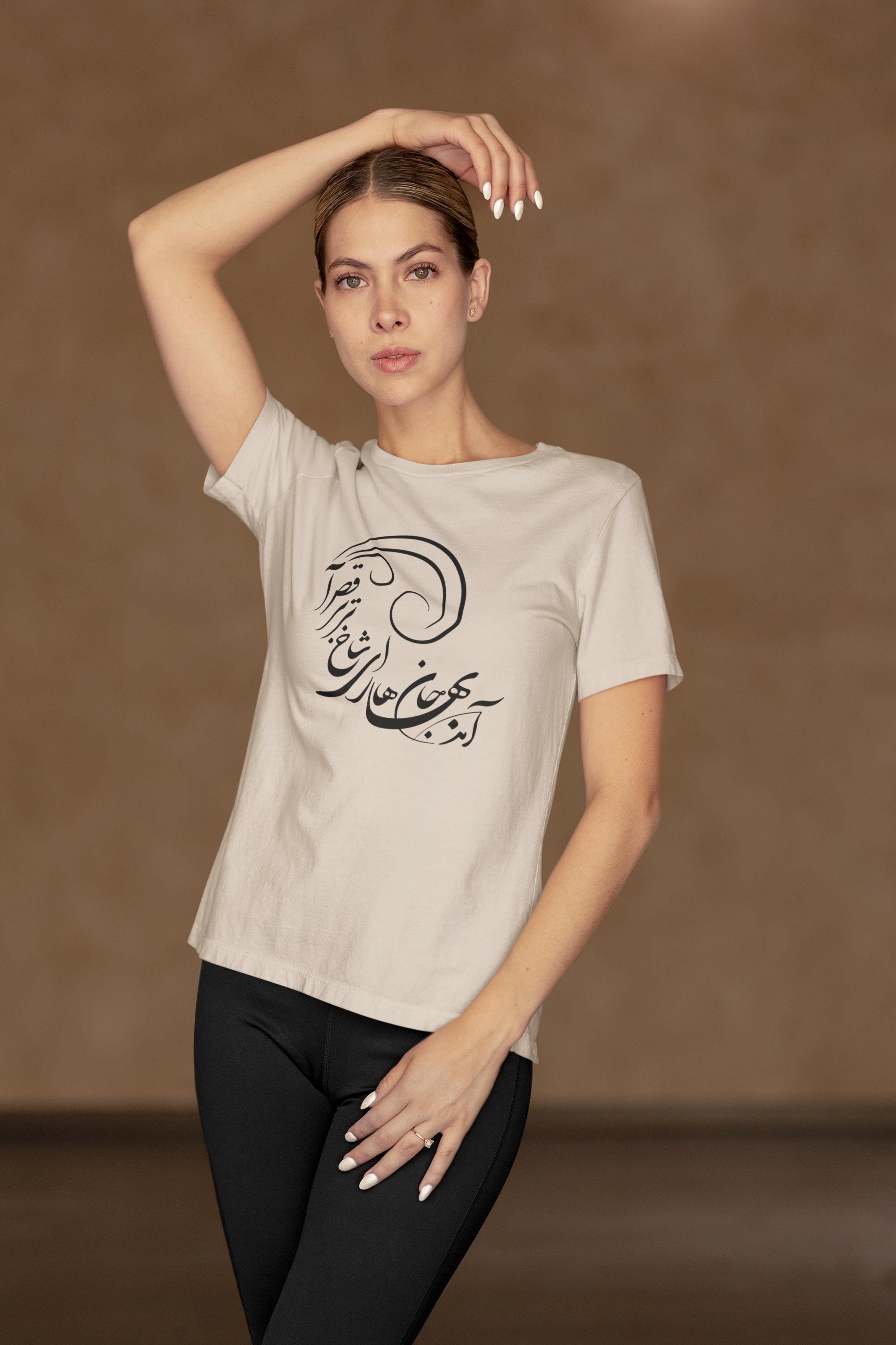 Persian Calligraphy Shirt Farsi Shirt, Poem, Rumi , Amad Bahar Janha Ey ...