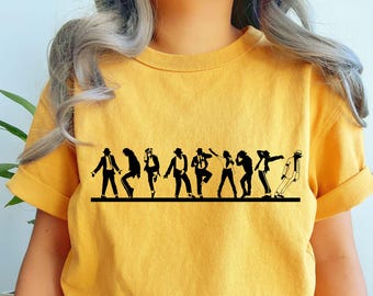 MJ Shirt, MJ Silhouette Tee,Pop music Shirt, Music Lover Gift, Retro Dance Graphic Tee, Unisex T-Shirt