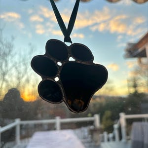 Stained Glass Paw Print Suncatcher
