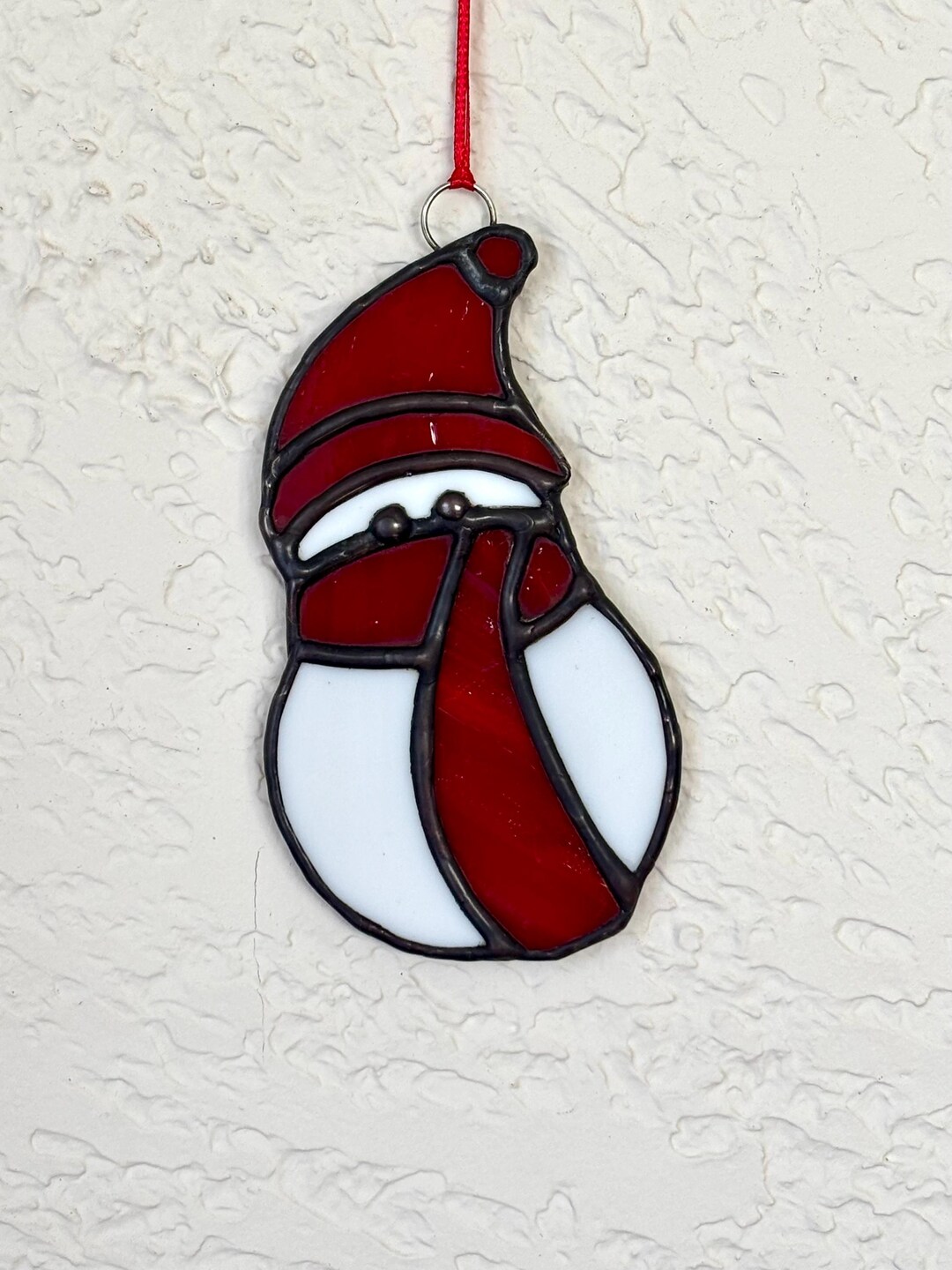 Adorable Stained Glass Snowman Ornament in Red Hat and Scarf~christmas ...