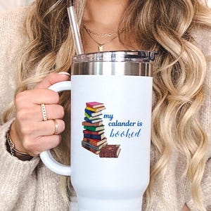 Book Lover Insulated Travel Mug, 40oz - Literary Gift, Reading Enthusiast Tumbler, Librarian Present, Teacher Appreciation Cup, Bibliophile