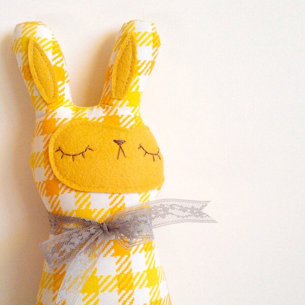 handmade spring bunny plush, Gwendolyn