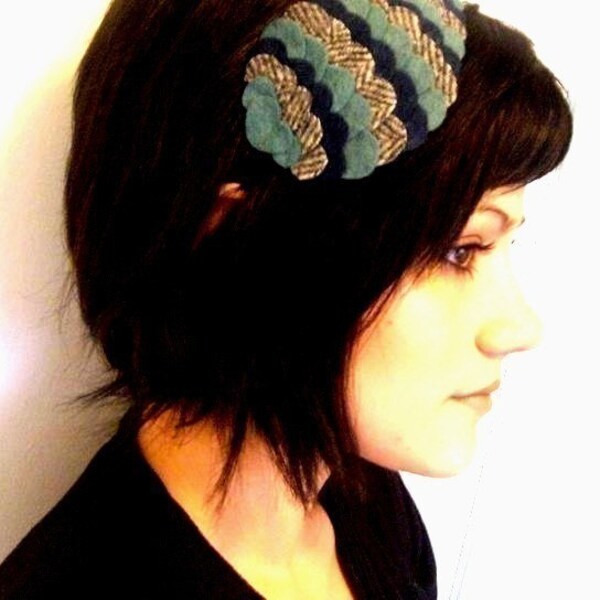 30% OFF SALE - Deep Sea Blue - Woodland Owl Wing Headband - Made to order