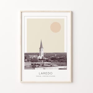 Laredo Poster Print, Laredo Travel Poster, Laredo Minimalistic Wall Art, Laredo, Texas, United States