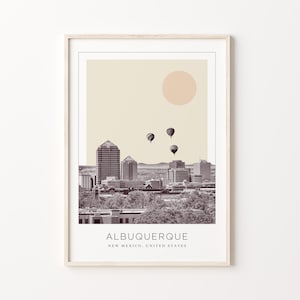Albuquerque Poster Print, Albuquerque Travel Poster, Albuquerque Minimalistic Wall Art, Albuquerque, New Mexico, United States