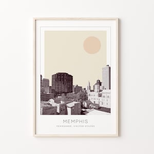 Memphis Poster Print, Memphis Travel Poster, Memphis Minimalistic Wall Art, Memphis, Tennessee, United States