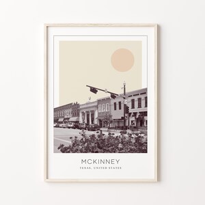 McKinney Poster Print, McKinney Travel Poster, McKinney Minimalistic Wall Art, McKinney, Texas, United States