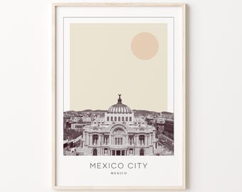 Mexico City Poster Print, Mexico City Travel Poster, Mexico City Minimalistic Wall Art, Mexico City, Mexico