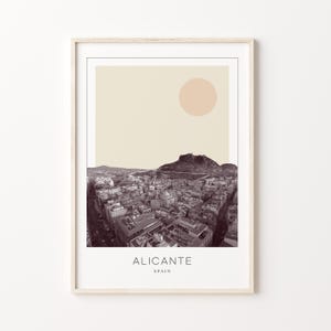 Alicante Poster Print, Alicante Travel Poster, Alicante Minimalistic Wall Art, Alicante, Spain