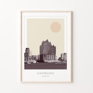 Hamburg Poster Print, Hamburg Travel Poster, Hamburg Minimalistic Wall Art, Hamburg, Germany