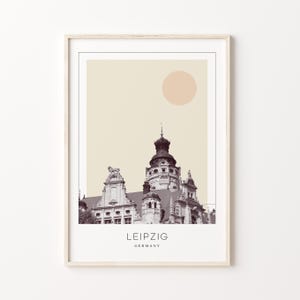 Leipzig Poster Print, Leipzig Travel Poster, Leipzig Minimalistic Wall Art, Leipzig, Germany