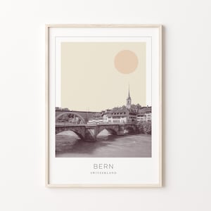 Bern Poster Print, Bern Travel Poster, Bern Minimalistic Wall Art, Bern, Switzerland