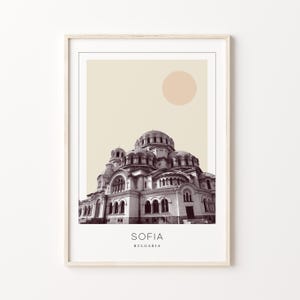 Sofia Poster Print, Sofia Travel Poster, Sofia Minimalistic Wall Art, Sofia, Bulgaria